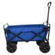 Collapsible Beach Supplies Wagon Heavy Duty Folding Beach Cart with Wide Wheels for Sand Garden Outdoor Camping Adjustable Push Pull Handle and Cup Holders Blue
