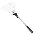 Garden folding leaf rake Leaf Rake Adjustable Aluminum Handle Garden Rake Grass Plants Cleaning Rake Garden Gardening Tool for Gardeners Lawn adjustable leaf rake metal leaf rake