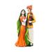 Polyresin Rajasthani Man & Woman Decorative Statue Showpiece Orange & Yellow | Human Figurines Home Decor
