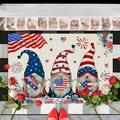Independence Day Doormat Gnome Floor Mat Gnome American Flag Printed Non Slip Rubber Entrance Bathroom Indoor Outdoor Rug for 4th of July Decorative Indoor Outdoor Supplies 23.6 x 15.7 Inch