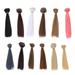 12pcs DIY Long Straight Synthetic Hair Brownness Hair Extensions for Dolls Handcraft Materials