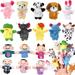 16 Pcs Puppets Plush Toys Finger for Toddlers 1- 3 Child Playsets Kids People Double Layer