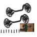 3 Inch Cabin Hook Black Hook and Eye Latch Stainless Steel Gate Hook Lock Barn Door Swivel Window Hook Lock with Mounting Screws for Shed Gate or Garage Door(2pcs)