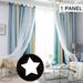 CUH 1-Piece Bedroom Blackout Window Curtain Thermal Insulated Room Darkening Curtain Grommet Window Drapes Eyelet Ring Top Curtain Valance Blue W:39 xL:78