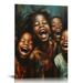 Nawypu African American Canvas Wall Art Kids Room Wall Art Laughing Posters African Art Poster Paintings for Wall Black Girl Art Wall Decor for Living Room Bathroom Bedroom