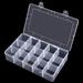 Organizer Box with Adjustable Dividers 15 Compartment Organizer Clear Storage Container for Bead Organizer Fishing Tackles Felt Board and Jewelry Storage (15 Grids)
