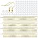 Hypoallergenic Earring Hooks 200pcs 925 Gold Earring Hooks with 200pcs Soft Clear Bullet Earring Backs for DIY Earring Jewelry Making (Gold 11782)