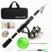 Topline Tackle Telescopic Fishing Rod and Reel Combo Telescoping Fishing Pole & Spinning Reel Travel Fishing Kit with Case 2.1M