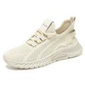 Womens Sneakers 2023 Fall Fashion Slip On Walking Shoes Lady Casual Knit Breathable Flats Tennis Shoes Beige 37