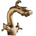 Ccykxa - Robinet Dragon Sculpté Antique Bronze Bassin Salle De Bains Navire Bassin Robinet Double
