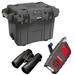 50QT Elite Cooler Gun Metal/OD Green Bundle with Trophy XLT 10x42 Binoculars and Emergency Radio