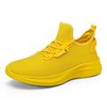 Men Casual Sport Shoes Lightweight Sneakers Outdoor Breathable Mesh Green Running Shoes Athletic Jogging Tennis Shoes Yellow 45