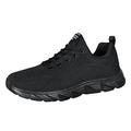 Lace Up Men Casual Shoes Breathable Lightweight Male Walking Shoes Soft Non-slip Men s Casual Sneakers Outdoor Tennis 2023 New black 45