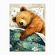 Teddy Bear Sleeping In Bed animal story Canvas Print by JBJart Justyna Jaszke