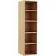 Chasewood Ascot Maple Effect Freestanding 4 Shelf Bookcase, (H)1650mm (W)920mm