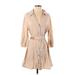 Zara Casual Dress - Shirtdress Collared 3/4 sleeves: Tan Print Dresses - Women's Size Small