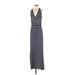 LA Made Casual Dress - Maxi: Blue Stripes Dresses - Women's Size Small