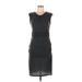 Julienne W. Casual Dress - Sheath Scoop Neck Sleeveless: Black Print Dresses - Women's Size Medium