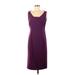 Elie Tahari Casual Dress - Sheath Square Sleeveless: Purple Solid Dresses - Women's Size 8