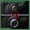 Autocollant de voiture pour Jeep Compass couvercle de bouton de réglage des phares antibrouillard