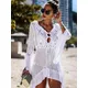 Robe de plage blanche au crochet pour femmes tunique sexy ronde cover-up pour les maillots de