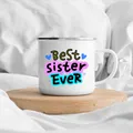 Meilleure Soeur Joli Petit Cadeau Idées Mignon Café Tasse Soeur Cadeaux Campeur Décor Camping Émail