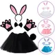 Ensemble de Robe Tutu avec Oreilles de Lapin pour Enfant Bandeau de Sauna Nministériels d