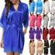 Robe de nuit en Satin pour femmes peignoir pyjama à manches licou Lingerie Mini Robe en