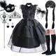 Robe de Cosplay de mercredi Adfordshire pour Fille Costumes Gothiques Noirs Vêtements de