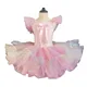 Robe tutu de danse moderne à paillettes en dentelle rose pour enfants vêtements de salle de Rh