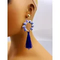 Boucles d'oreilles en céramique faites à la main pour femmes boucles d'oreilles avec franges