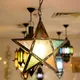 Présentoir lanterne à bougie chauffe-plat en verre de style marocain photophore en forme d'étoile à