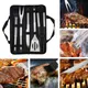 Ensemble d'outils de gril de barbecue acier inoxydable camping en plein air accessoires de