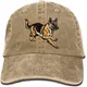 Casquette de Baseball en coton unisexe délavée en Denim chien de berger allemand