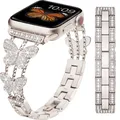 Bracelet en acier inoxydable pour Apple Watch bracelet papillon de luxe bracelet en métal pour