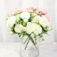 DociDaci -Belle Rose Artificielle InjFlowers Fausse Plante Pivoine Blanche Bouquet Pour Vase