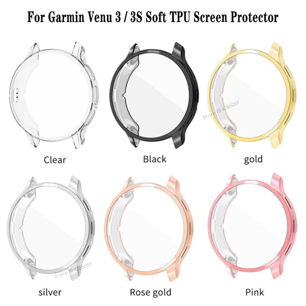 Étui pour Garmin Venu 3 / 3S housse de protection d'écran en TPU souple coque anti-rayures Smartwatch coque de protection pare-chocs tout autour