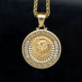 Collier pendentif Hip Hop King Tag pour homme bijoux personnalisés acier inoxydable avec pierre de