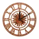 Horloge murale ronde en bois avec chiffres romains horloge moderne roman en forme de soleil