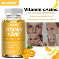 Vitamine C 1000mg avec Zinc 20mg Capsules pour Soutien de la Production d'Massage Cellulaire et