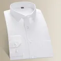 Chemise Respzed à Manches sulfpour Homme Chemise Décontractée Couleur Unie pour Document Blanc