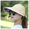 Chapeaux de soleil d'été pour femmes couvre-chef pliable protection UV visière crème solaire