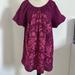 Free People Dresses | Free People Magenta Embroidered Flowers Cotton Dress | Color: Pink/Purple | Size: L