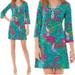 Lilly Pulitzer Dresses | Lilly Pulitzer ‘Shake Your Tail Feather’ V Neck Tropical Dress. Women’s Medium. | Color: Blue/Green/Orange/Pink/Yellow | Size: M
