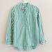 J. Crew Tops | J. Crew Band-Collar Popover Tunic In Bold Stripe Green & White Size 8 | Color: Green/White | Size: 8