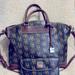 Dooney & Bourke Bags | Dooney & Bourke 1975 Anniversary Monogram Canvas+Leather Satchel Bag Purse, | Color: Brown/Tan | Size: 9” X 11”