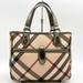 Burberry Bags | Burberry Tote Bag Handbag Check Pattern Beige Metallic Pvc Ladies Fashion | Color: Cream | Size: Os