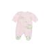 Little Me Long Sleeve Outfit: Pink Jacquard Bottoms