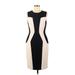 Calvin Klein Casual Dress - Sheath: Ivory Color Block Dresses - Women's Size 8