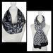 Michael Kors Accessories | 2 Michael Kors Winter Scarves Scarf Lot Black Gray White Plush Warm Mk Logo Knit | Color: Black/Gray | Size: Os